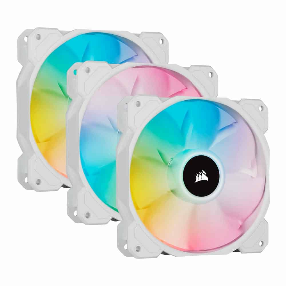 (image for) Corsair iCUE SP120 RGB ELITE White Triple 120mm PWM Fan Expansion Pack with Lighting Node CORE